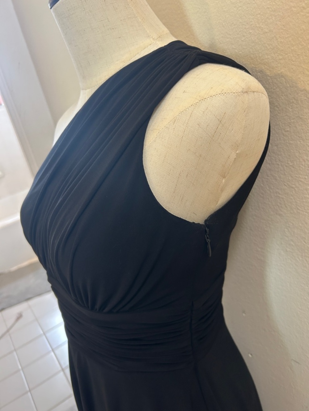 Evan Picone One-Shoulder Black Cocktail Dress 🌹 - Picture 5 of 10